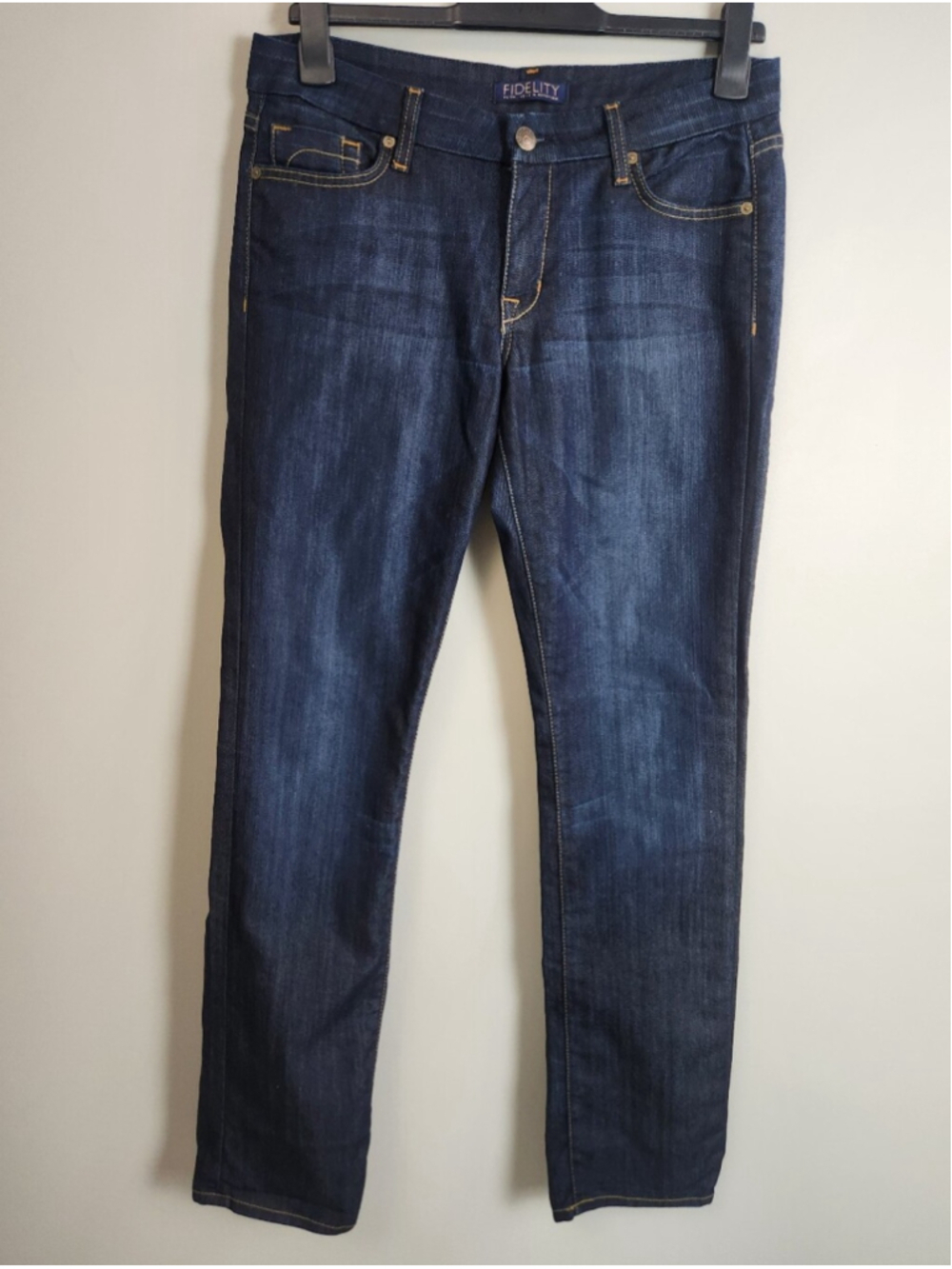 Fidelity Mid-rise Straight Leg Houston Denim Jeans Dark Was Tao Blue Work Jeans